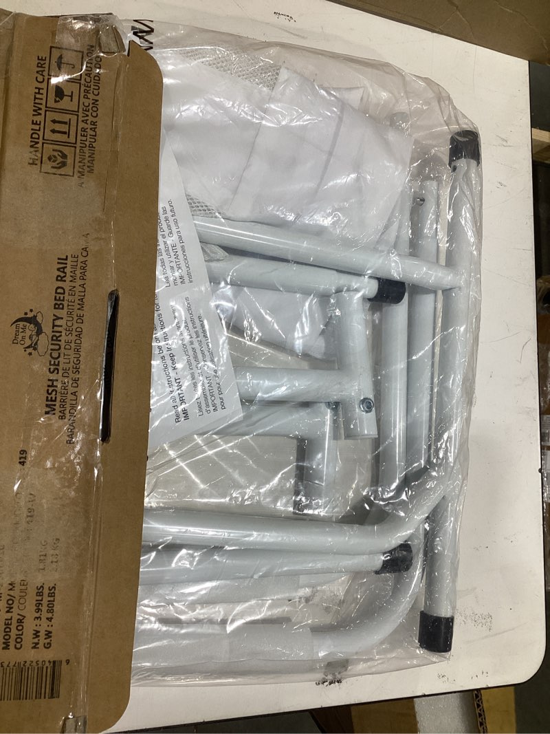 Condition photo showing New/Like New for Dream On Me Lightweight Mesh Security Adjustable Bed Rail for Toddler, Breathable Mesh Fabric, Suitable for All Types Of Beds, Reinforced Anchor System Bed Guard Rail, White