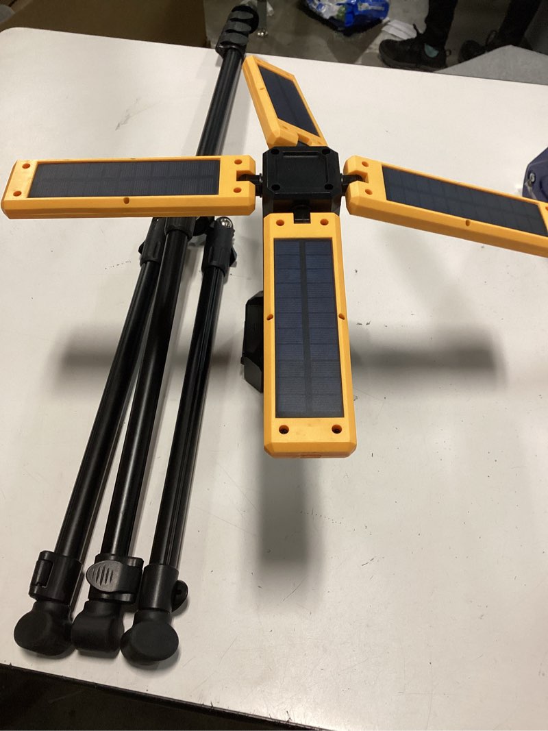 Condition photo showing As Is for 13200mAh Rechargeable Solar Work Light IPX4 Waterproof with 78in Height Folding Stand and Carrying Bag, AODOO 8000 Lumen Cordless Camping Light , White/Warm/Nature White/RED(SOS) Orange