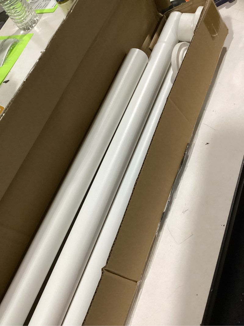 Condition photo showing As Is for ALLZONE Tension Curtain Rod for Window, 83-123 Inches, Heavy Duty Curtain Rods No Drilling, Non-Slip Bathroom Shower Tension Rod, Renter Friendly, Adjustable, Spring Loaded, Extra Long, White White 83-123 Inches