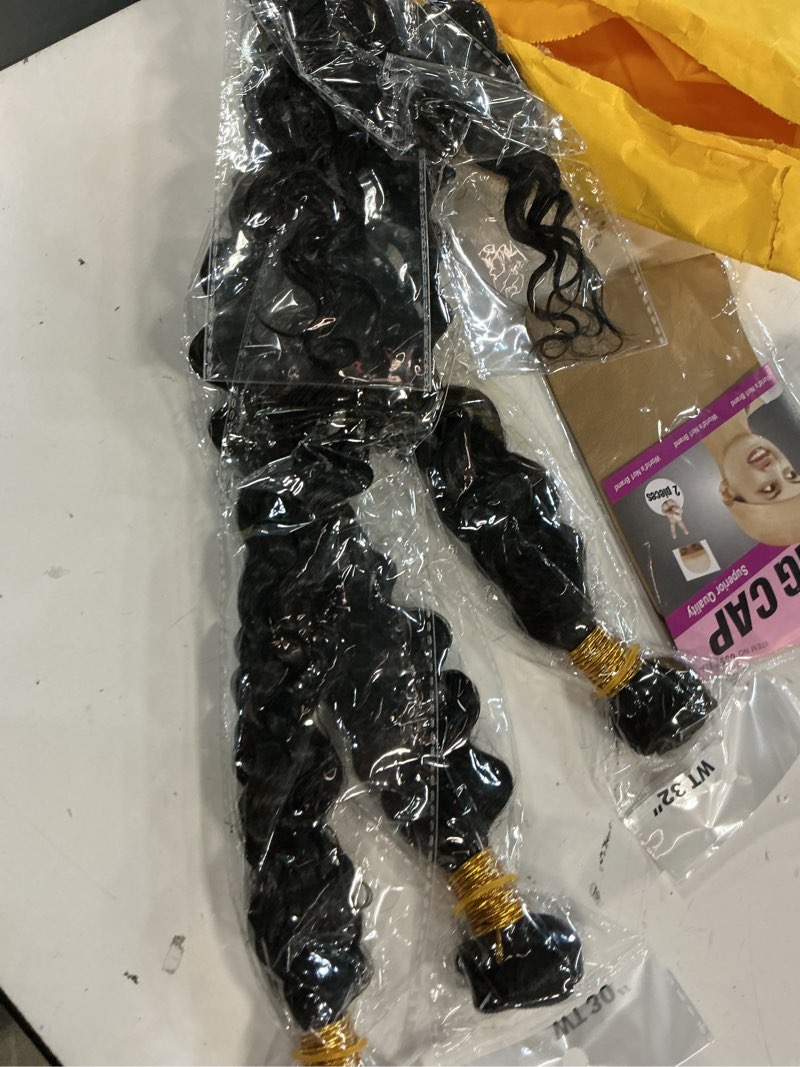 Condition photo showing New/Like New for 28 30 32 inch gveoxvo water wave bundles natural color wet and wavy bundles human hair mixed length 3 bundles 28 30 32 inch #1b black wt