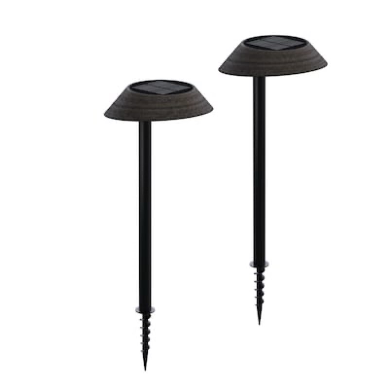 harbor breeze 2-pack 90-lumens brushed bronze solar led outdoor path light ki