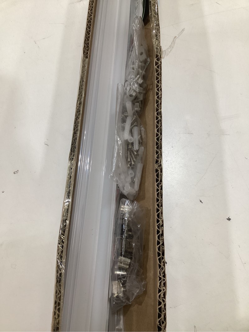 Condition photo showing As Is for hunhun 10-pack 3.3ft/1meter u shape led aluminum channel system with milky cover, end caps and mounting clips, aluminum profile for led strip light installations, very easy installation