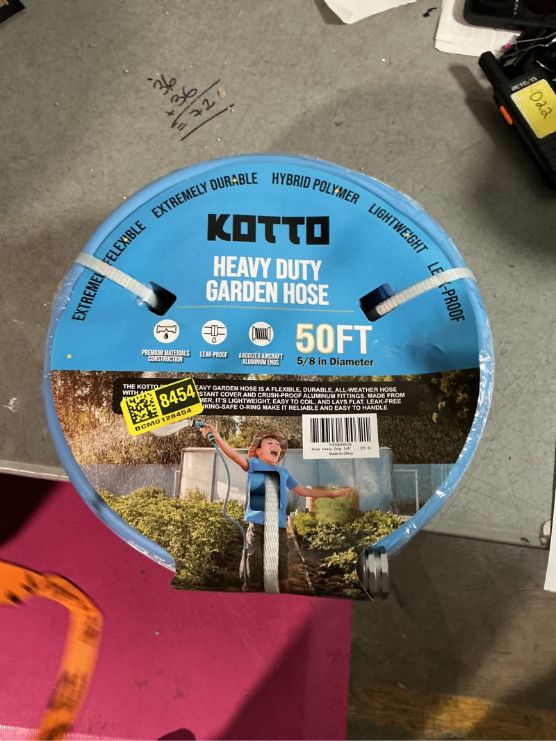 Condition photo showing New/Like New for kotto heavy duty expandable garden hose, lightweight water hoses for outside, leak-proof, blue, 50ft