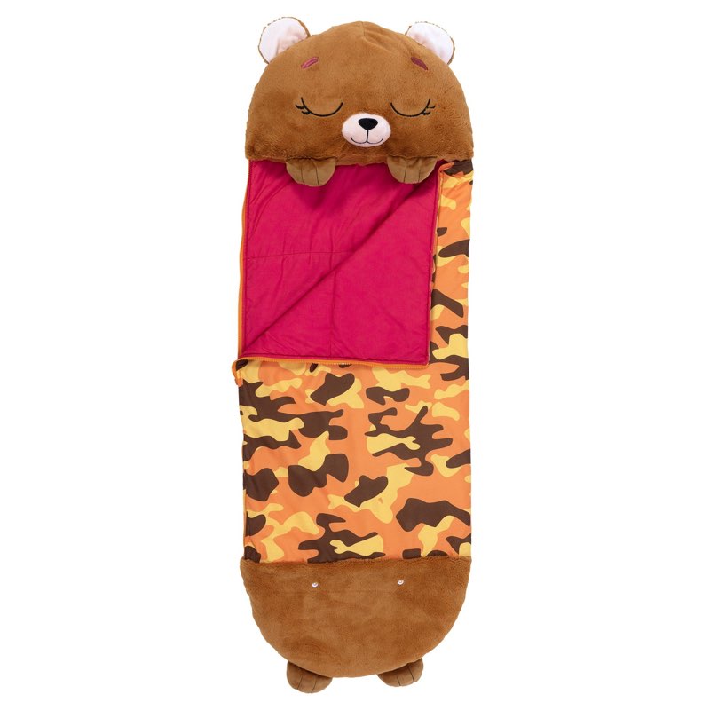 Happy Nappers: Pillow & Sleepy Sack: Large - Benny The Brown Bear - 66 x 30", 2-In-1: Plush Animal Opens To Sleeping Bag, Soft Play Character, Kids 7+