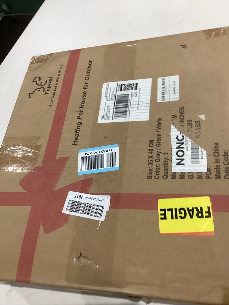 Condition photo showing Good Condition for Indestructible Heated Cat House for Outdoor Cats in Winter, 100% Waterproof & Weatherproof Heated Cat House for Outside, Fully Insulated Feral Cat Shelter for Outdoor Barn Strays, 17.7 x 15 x 17.5 in