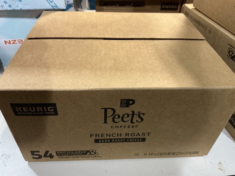 Condition photo showing Good Condition for Best by: 12/10/25 Peet's Coffee, Dark Roast K-Cup Pods for Keurig Brewers - French Roast 54 Count (1 Box of 54) Packaging May Vary (B06VWK65H8)