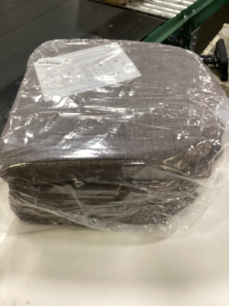 Condition photo showing Good Condition for Chair Cushions for Dining Chairs with Ties and Removable Cover, Dining Kitchen Chair Pads with Non-Slip Bottom, High-Resilience Indoor Seat Cushions, 16'' x 16'' x 2'', Set of 4, Brown 4 Count(Pack of 1) Brown