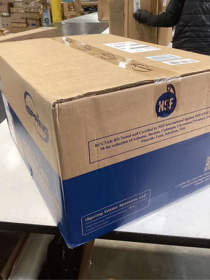 Condition photo showing New/Like New for ispring rcc7ak, nsf certified, 75 gpd, alkaline 6-stage reverse osmosis system, ph+ remineralization ro water filter system under sink, patented top-mounted faucet design for easy installation brushed nickel 6-stage, alkaline