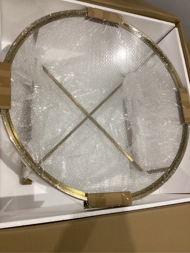 Condition photo showing New/Like New for vienna round cocktail table base, brass (missing glass)