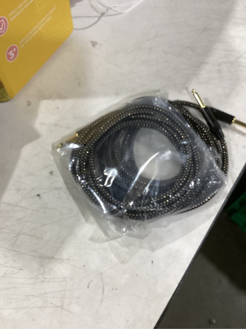 Condition photo showing Good Condition for cable matters 2-pack braided 1/4 inch ts to ts electric guitar cable - 10ft, guitar cord/guitaramp cord/instrument cable for electricguitar, mandolin, bass amp, keyboard, mixer, equalizer 10 ft braided