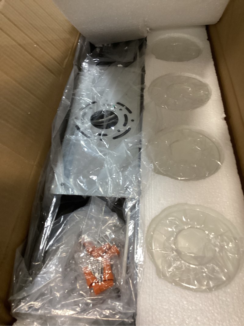 Condition photo showing Good Condition for Bathroom Vanity Light, 4 Light Black Vanity Lights with Clear Glass Shade, Farmhouse Bathroom Vanity Lighting Fixtures Over Mirror for Living Room,E26 Black 4-Light