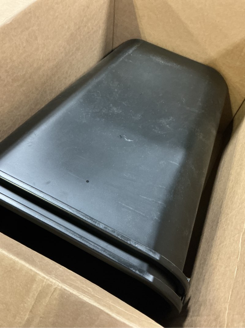 Condition photo showing Good Condition for rubbermaid commercial wastebasket trash container, 41qt/10.25 gal, plastic, black, stackable trash can for bedroom/bathroom/office, fits under desk/sink/cabinet 10.25 gallons black 2