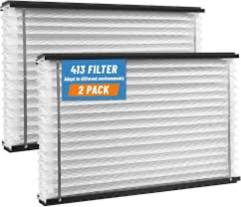 (2-Pack) New! 413 Replacement Filter Compatible with April-Aire Air Purifier 1410, 1610, 2410, 2416,