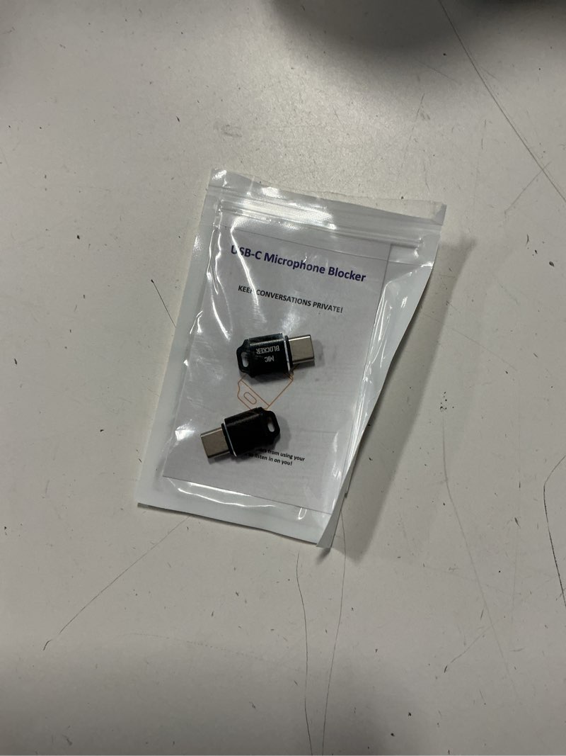 Condition photo showing New/Like New for type-c microphone blocker audio mute adapter privacy protector & silent screen recording without external noise on phone for screen recording live & mic mute for meetings, zoom, teams(2 pack)