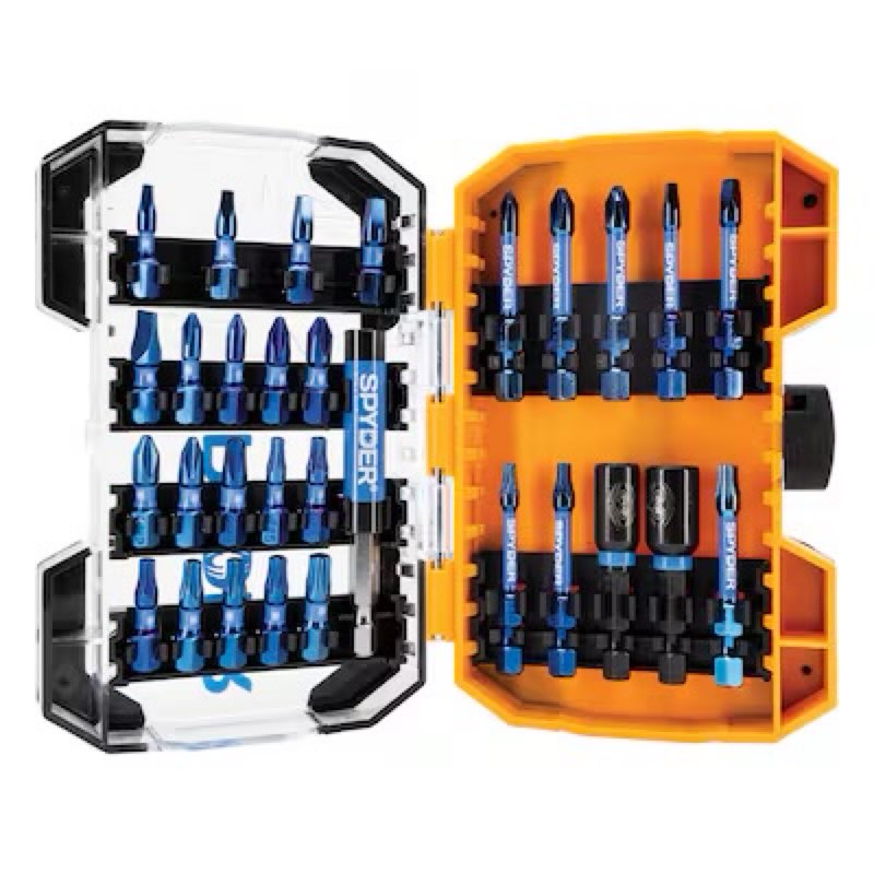 spyder mach-blue 1/4-in x impact driver bit set 29 -piece