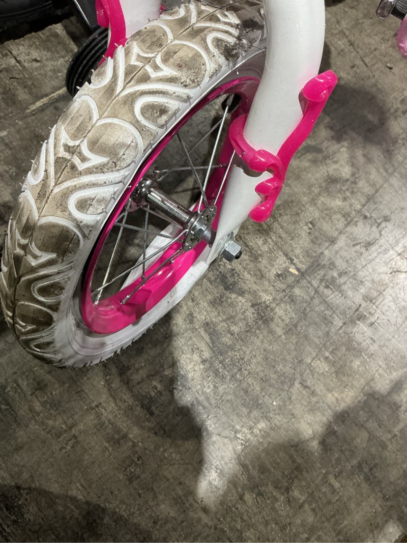 Condition photo showing As Is for huffy 12" disney princess kids' bike, fits riders 37" - 42", pink, youth, girl's