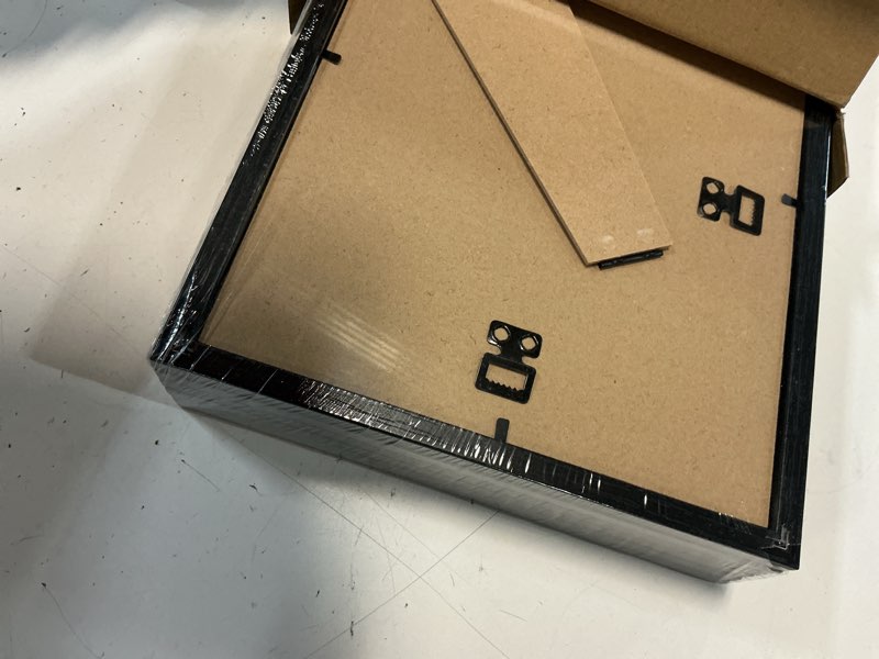 Condition photo showing Good Condition for 8x10 picture frame set of 6, wall or tabletop, black woodgrain | display 8x10 without mat, horizontal or vertical, hd plexiglass, gallery wall frame set for wedding & room & home decor