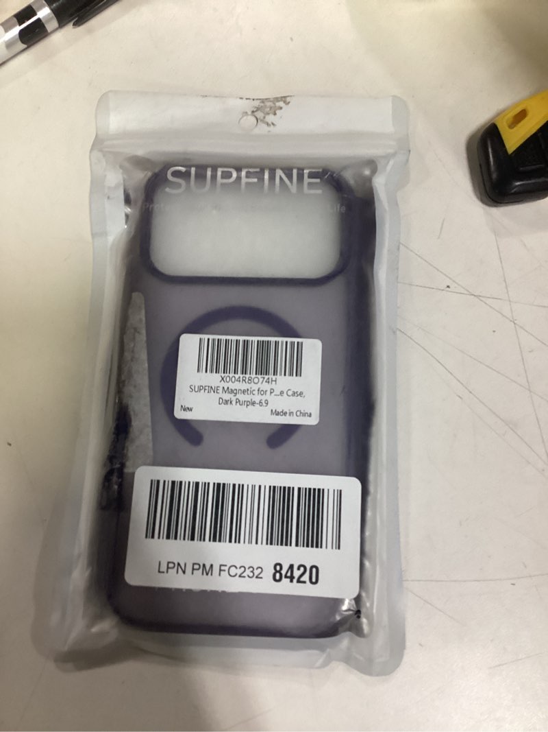 Condition photo showing New/Like New for SUPFINE Magnetic for iPhone 17 Pro Max Case (Compatible with MagSafe)(Military Grade Drop Protection) Translucent Matte Shockproof with Anti-Fingerprint Phone Cover 2025,Dark Purple Dark Purple iPhone 17 Pro Max