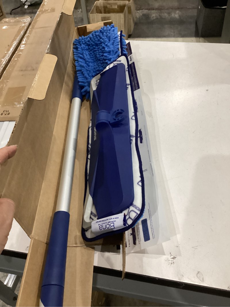 Condition photo showing As Is for microfiber mops for floor cleaning - bpawa flat floor mop wet dry use for hardwood floors laminate wood tile vinyl wall hard surface, bathroom kitchen dust mop with 4 reusable washable chenille pads