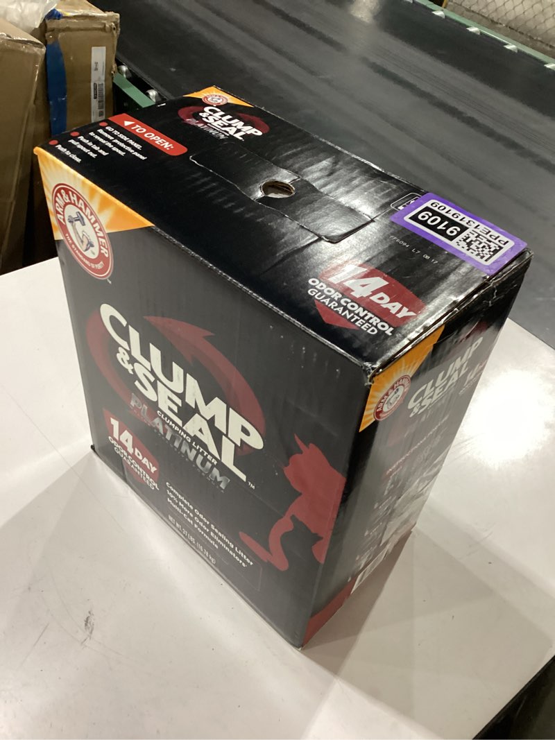 Condition photo showing New/Like New for arm & hammer clump & seal platinum, complete odor sealing clumping cat litter, multi-cat, 14-day odor control, online exclusive formula, 37 lbs