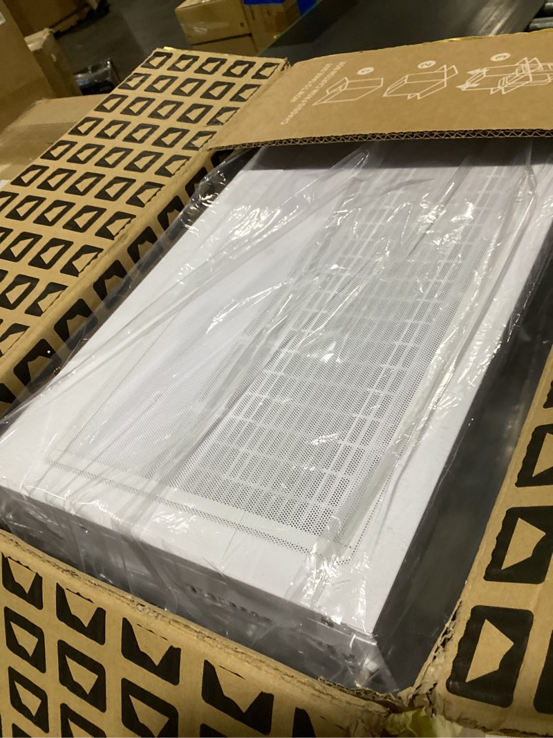 Condition photo showing New/Like New for h1 hyxn atx pc case - pre-installed with 7 pwm argb fans - dual cavity mid-tower pc gaming case - with type-c - can hold up to 3x 360mm heatsinks simultaneously (white, h1) h1 white