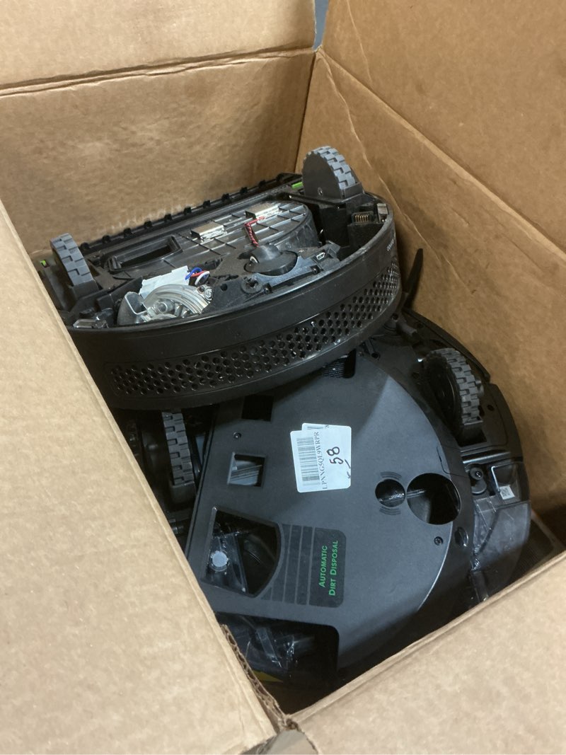 Condition photo showing As Is for Shark Robot Vacuum & Mop Combo, Powerful Suction, Matrix Plus, 60-Day Debris Capacity, HEPA Bagless Self Empty Base, Sonic Mopping, Home Mapping for Pet Hair - Carpets & Hardfloor, AV2610WA Wet and Dry Self-Empty (Gold/Black)