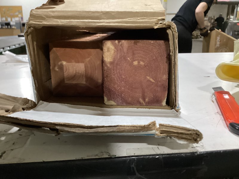 Condition photo showing New/Like New for architectural mailboxes cedar deluxe drive-in cedar wood mailbox post, compatibility code a, b, c, dpkx00am, aromatic cedar