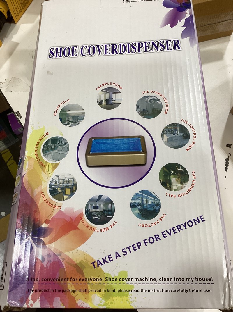 Condition photo showing Good Condition for shoe covers dispenser with 200pcs disposable shoe covers non slip, automatic shoe cover machine,fits size up to 11 us men, for home, office, factory, supermarket, silver