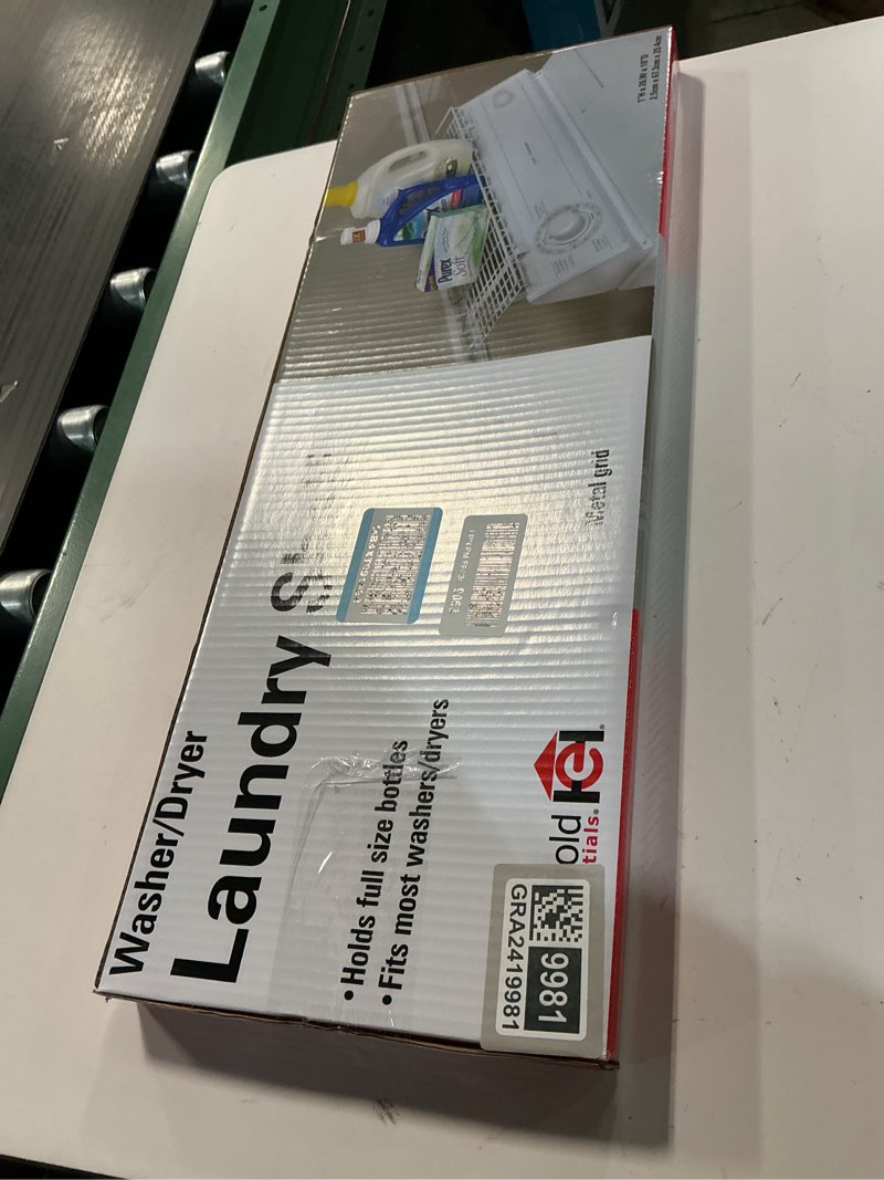 Condition photo showing New/Like New for Household Essentials 05100 Rear Display Over-The-Washer Storage Shelf | Organize and Store Laundry Room Supplies | White