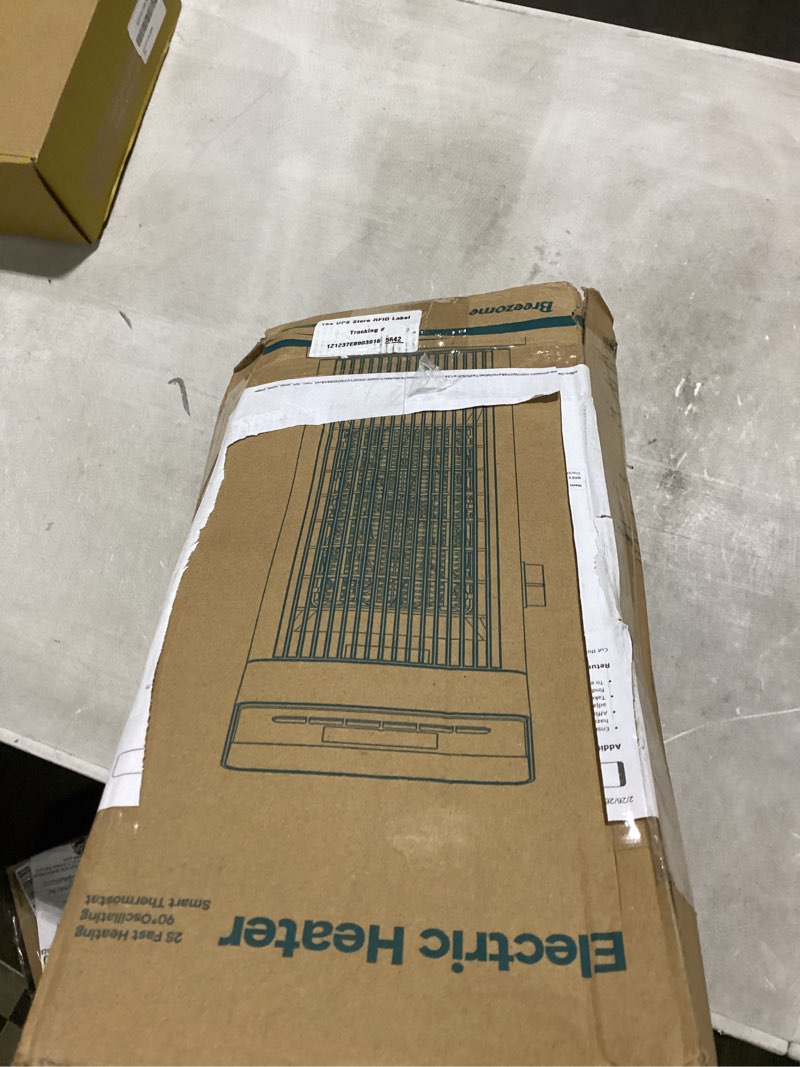 Condition photo showing Good Condition for breezome space heater, 1500w fast heating heaters for indoor use, portable ceramic electric heaters for home with thermostat, 90° oscillating, remote