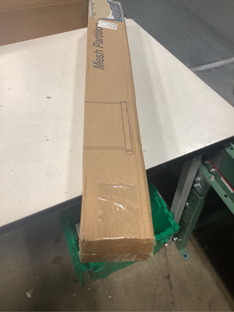 Condition photo showing New/Like New for reinforced 159 inch extra wide retractable dog gate with support rods, indoor/outdoor retractable gate, prevent babies and dogs from crawling through mesh baby gates for doorways extra wide, gray gray 37" tall x 159" wide? with reinforced bar ?