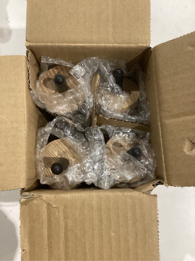 Condition photo showing Good Condition for premium ash wood furniture legs with gold caps (full install kit) - pick your size and color 4 inches ash / gold