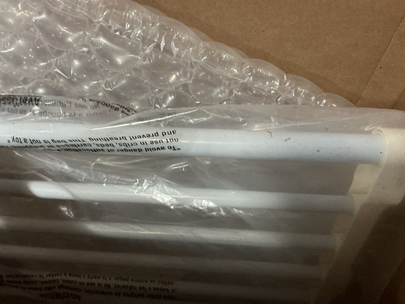 Condition photo showing As Is for Maerd Short Dog Gates for Doorways,Dog Gate to Step Over,Retractable Puppy Gate for Stairs Indoor with Door,15.7Inch Doggy Gate,Black and White Pet GATE (White, 29''-38'' W, 15.7' H) White 29''-38'' W, 15'' H