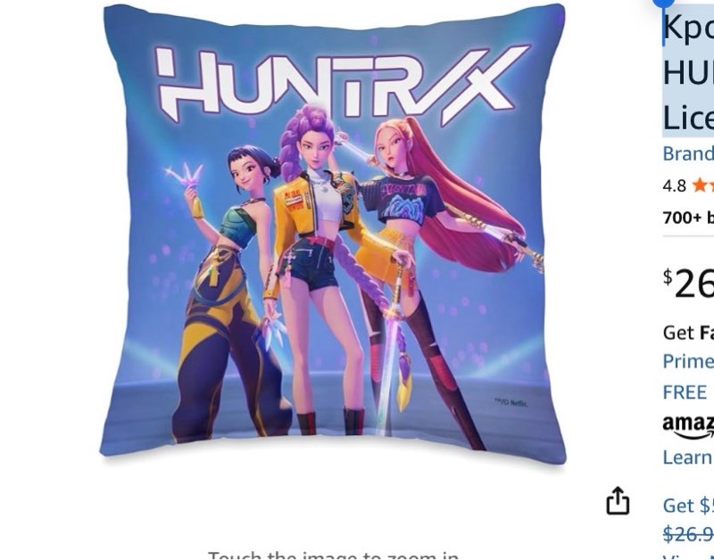 kpop demon hunters huntr/x officially licensed throw pillow
