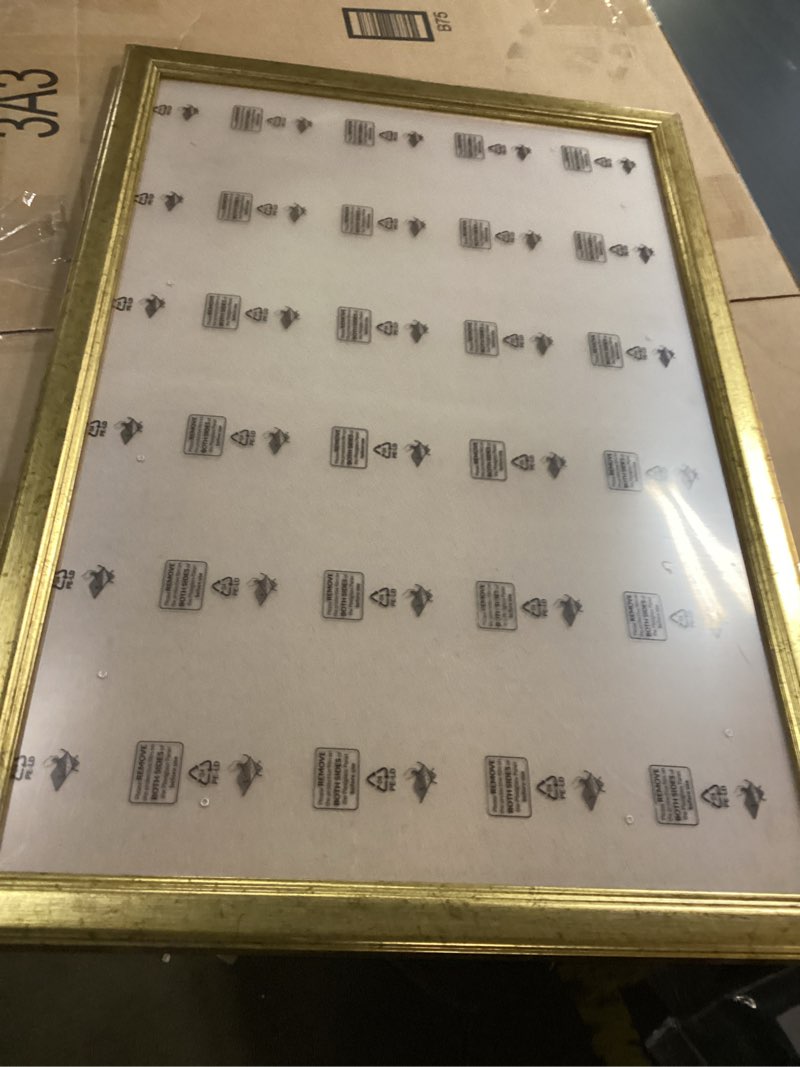 Condition photo showing As Is for Picture Frame Aluminum Shiny Brushed Display 16x20 Photos with Mat