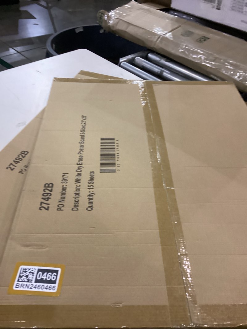 White dry erase poster board 2 sided 22”x28