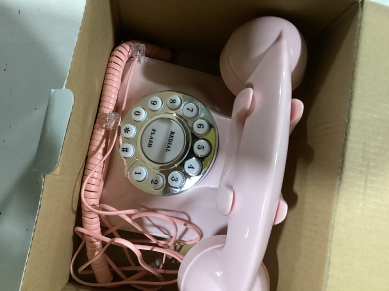 Condition photo showing As Is for Retro Landline Home Phone,TelPal Corded Old Fashion Desk Phone, Basic Black Decorative Analog Telephone Set, Senior Phone for Home/Office/Hotel