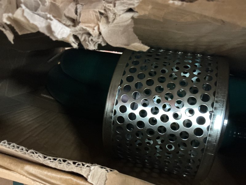 Condition photo showing As Is for 3” discharge hose pump kit for backwashing and drainage | 20’ green suction + 65’ blue discharge pvc hoses with carbon steel filter | ready-to-use setup saves time & effort 3 inch suction hose