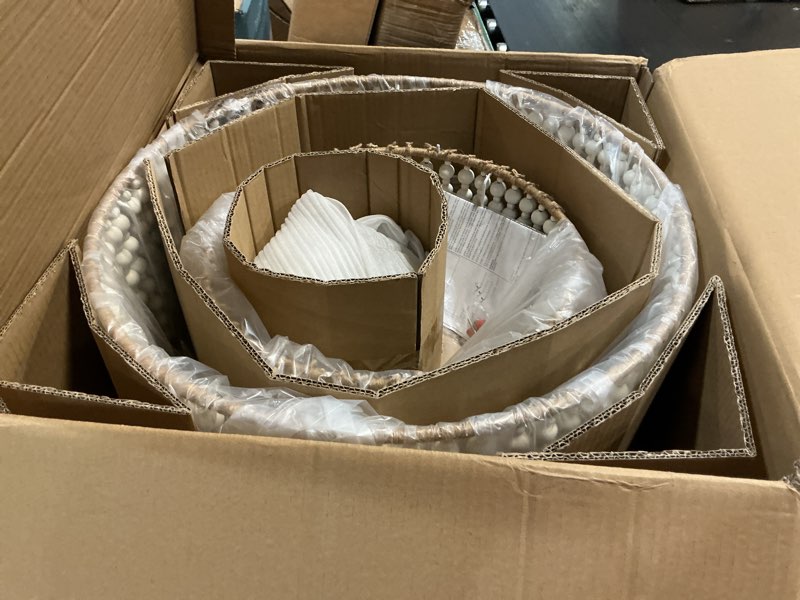 Condition photo showing Good Condition for dia 22 inch boho wood bead chandelier farmhouse, bohemia dining room light fixture over table, white bead pendant chandelier for bedroom kitchen hallway entryway nursery living room foyer