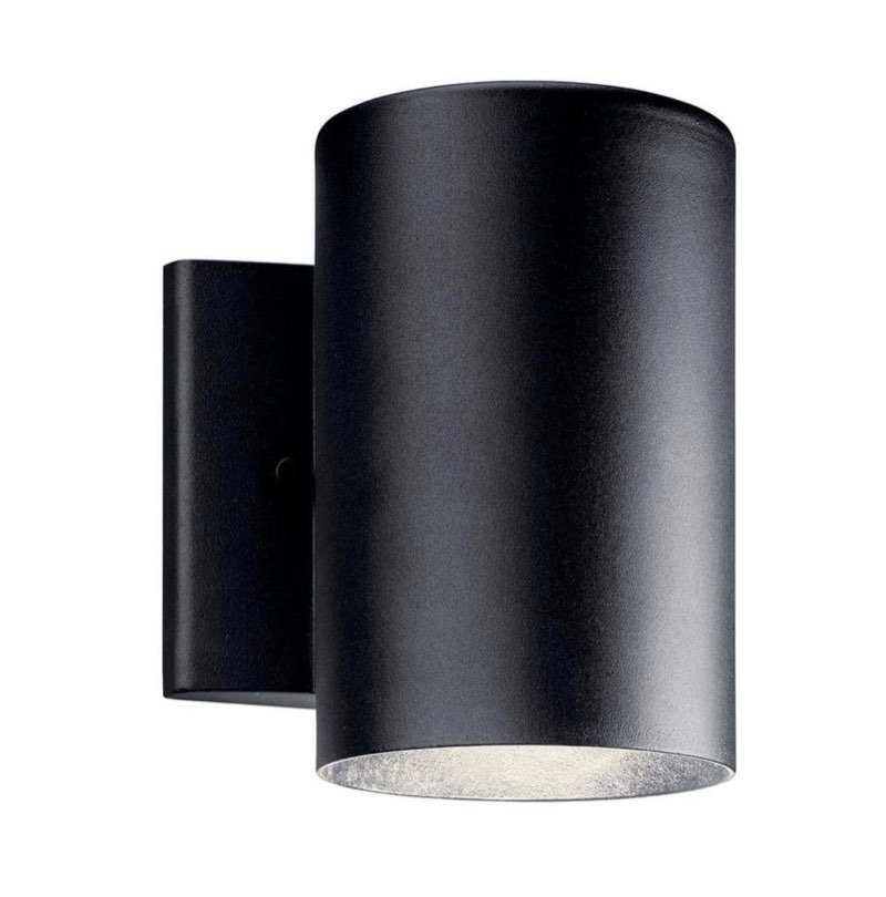 J Kichler 11250 LED Outdoor Wall Sconce Kichler Lighting-11250BKT30-Material: Aluminum  Finish Color: Textured Black  Width: 5   Height: 7   Depth: 6.5   Height From Outlet Box: 3.25   Lamping Type: LED  Number Of Bulbs: 1  Wattage: 11 Watts  Cri: 90  Color Temperature: 3000 Kelvin  Lumens: 350  Dimmable: No  Moisture Rating: Wet Rated  Desc: This LED outdoor wall downlight features smooth lines  a modern look and a Textured Architectural Bronze finish. -11W 3000K 1 LED Small Outdoor Wall Lantern - with Contemporary inspirations - 7 inches tall by 5 inches wide-Textured Black Finish