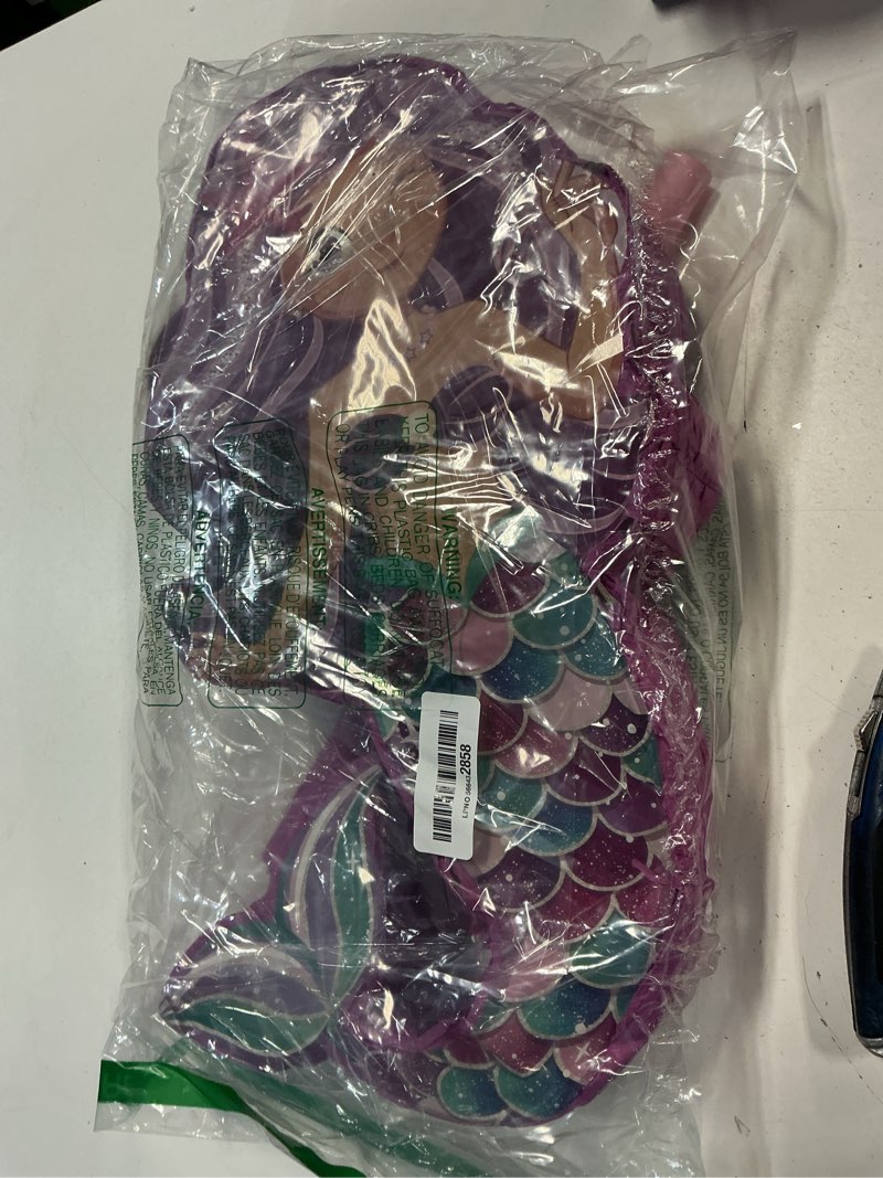 Condition photo showing As Is for mermaid piñata bundle 18.9 inch birthday party supplies with blindfold, bat and filler for under the sea theme birthday party carnival activity decorations 48*32.8*7cm mermaid