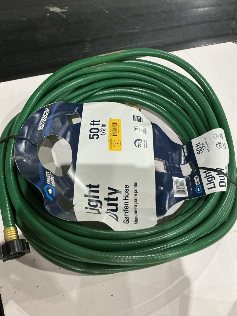 Condition photo showing As Is for project source 1/2-in x 50-ft light vinyl green hose