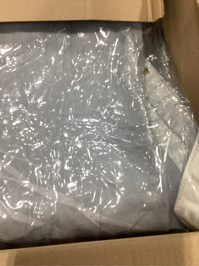 Condition photo showing As Is for 8' x 16' Clear Vinyl Tarp - Super Heavy Duty 20 Mil Transparent Waterproof PVC Tarpaulin with Brass Grommets - for Patio Enclosure, Camping, Outdoor Tent Cover, Porch Canopy - by Xpose Safety 20 Mil 8 Feet x 16 Feet