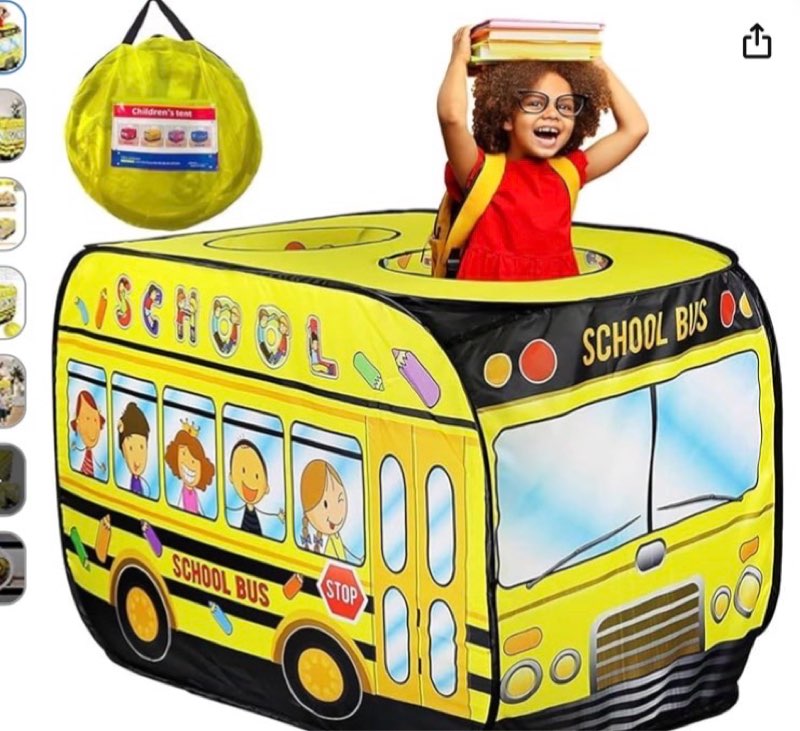 pop up tent for kids:school bus tent,kids pop up tent indoor|outdoor,pop up play tent for kids,without installation,suitable for 2-3 children&for ages 3+,school bus toy for boys and girls