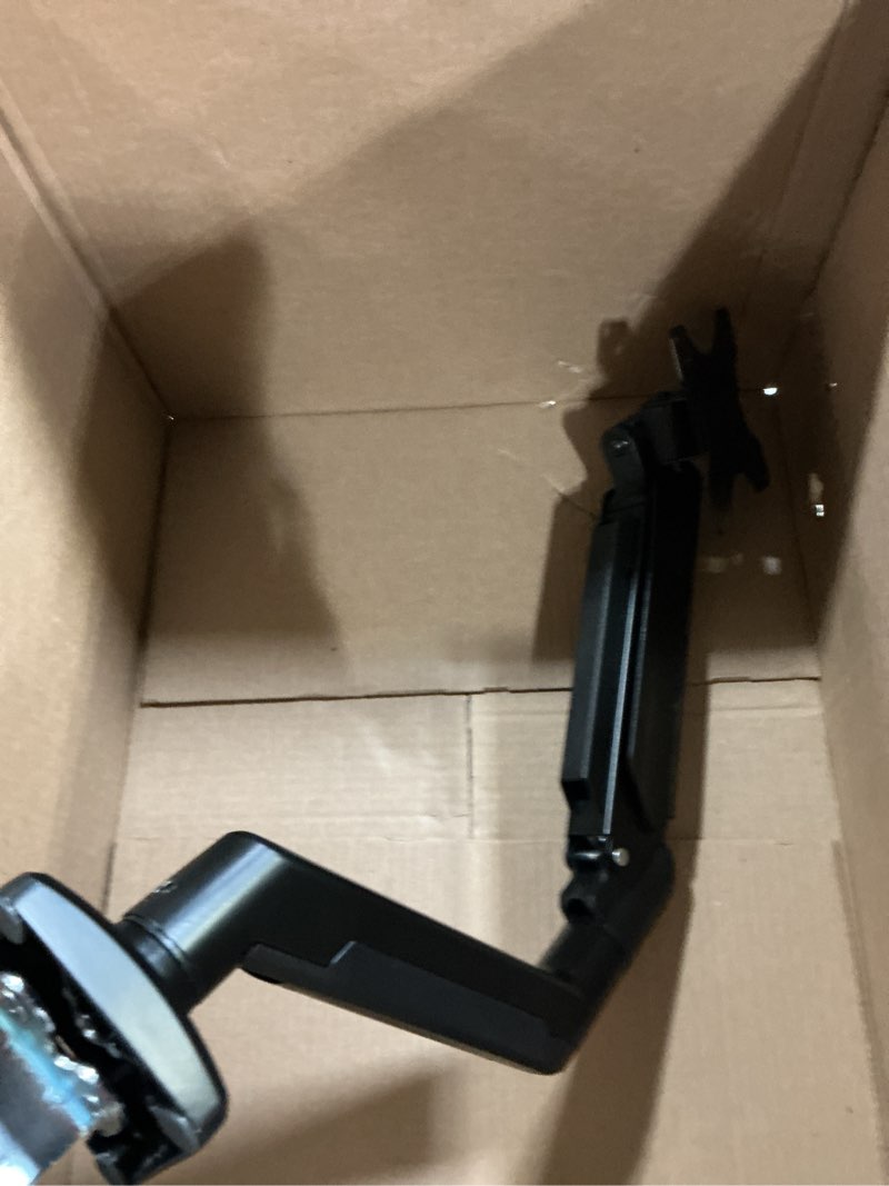 Condition photo showing Good Condition for huanuo single monitor arm 13-34 inch, adjustable gas spring arm, monitor desk mount for 4.4-22lbs, vesa 75/100mm with c-clamp/grommet base, ergonomic stand for work/gaming black