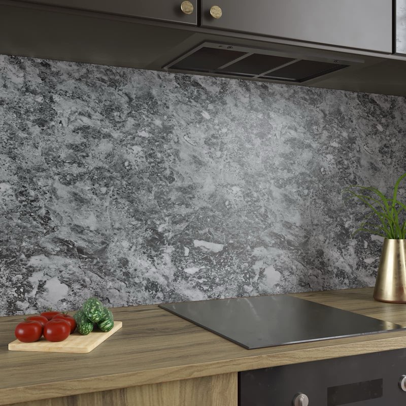 CRE8TIVE 24\"x354\" Large Size Charcoal Grey Marble Contact Paper for Countertops Peel and Stick Wallpaper Marble Waterproof Self Adhesive Removable Thick Vinyl Roll for Bedroom Kitchen Walls Cabinets 24\"x354\" Charcoal/Gray