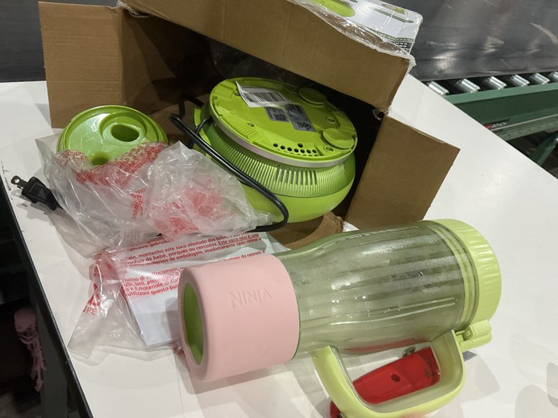 Condition photo showing As Is for ninja blendboss™ | personal blender for smoothies & frozen drinks | 26oz travel tumbler with leakproof lid, chug spout & detachable straw | auto-iq technology | watermelon bubble gum | db351gn watermelon bubblegum blendboss blender