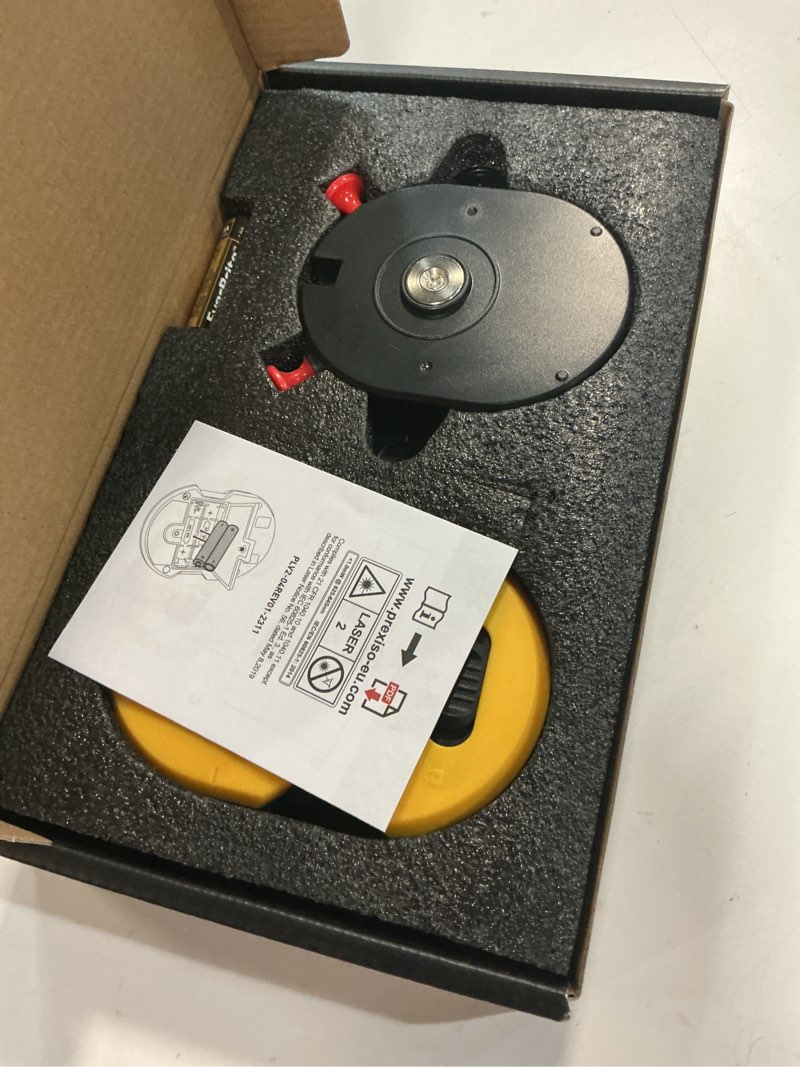 Condition photo showing Good Condition for PREXISO Multi Surface Laser Level LED Light Vial, 30Ft Horizontal & Vertical Line Laser with Wall Mount Base, 2 Pins, 10 Sticker, 2 AA Batteries for Hanging Frames & Picture, Construction Wall Writing