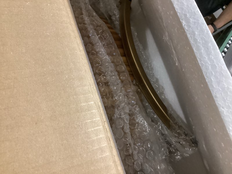 Condition photo showing Good Condition for Premium Wabi Sabi & Mid-Century Modern Round Side Table/Nightstand, Fluted Solid Wood End Table with Metal Legs, Small Accent Table for Living Room, Bedroom, Balcony & Small Spaces