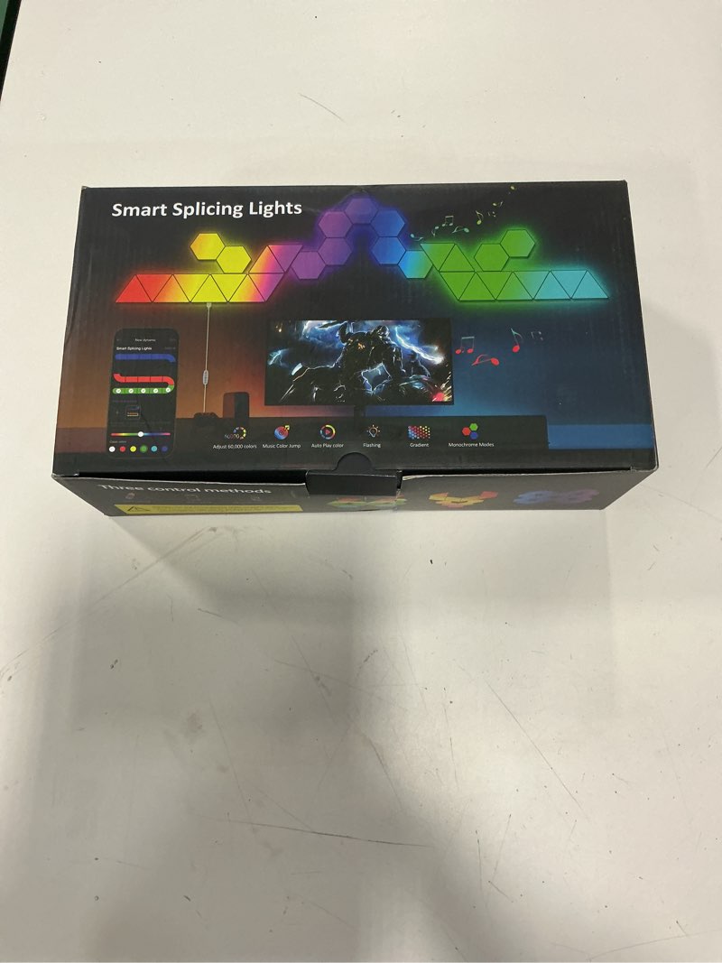 Condition photo showing New/Like New for Large Hexagon Lights 8Pack LED Gaming Panel - RGB Led Hex Light Panels Remote & App Control Geometry Night Lamp DIY Hexagon Smart Wall Lights Sync to Music for Room Bar Decor Gaming Setup